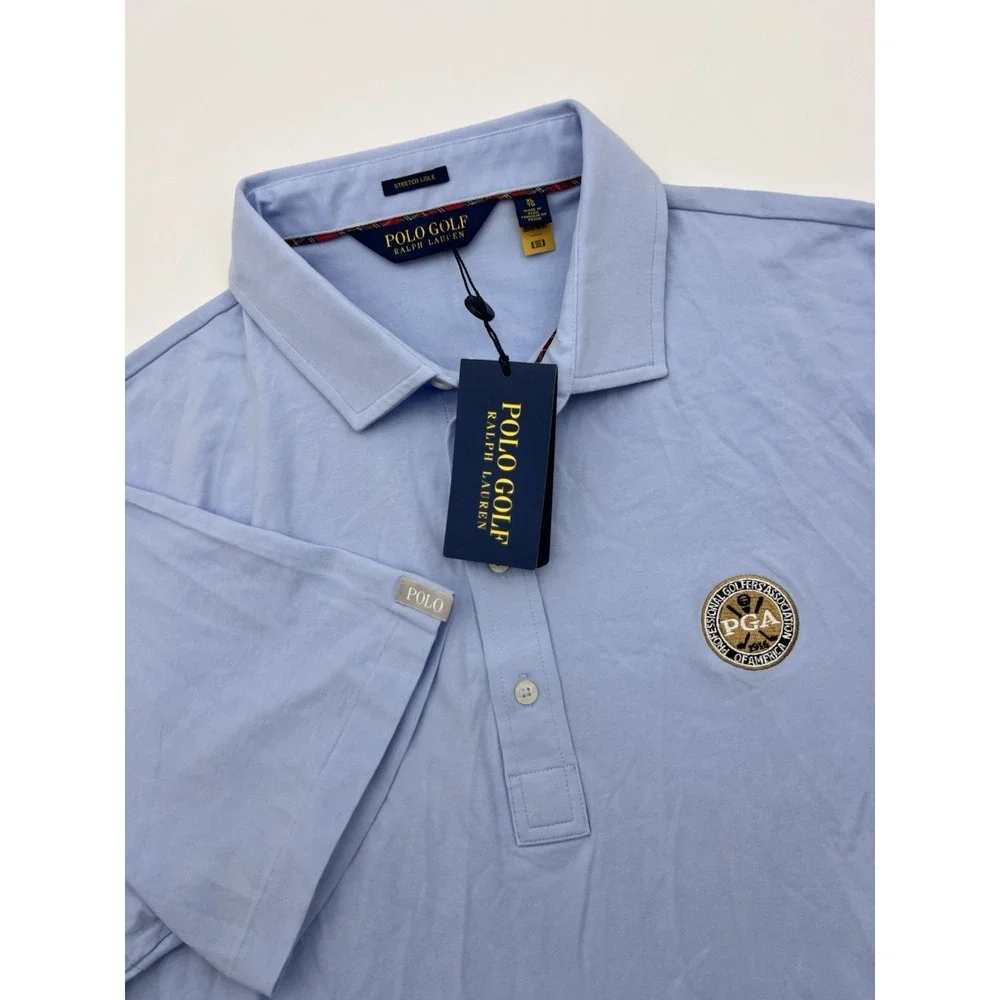 Polo Golf Ralph Lauren Shirt Mens XL Blue Stretch Isle Performance PGA Rules NWT